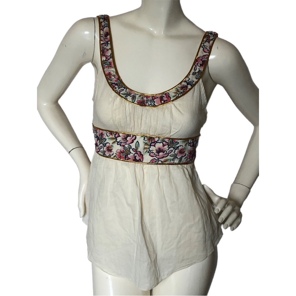 Free People Floral and Gold Top, Small